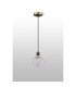 Plattsburgh 1.3m Pendant 1 Light E14 IP44 15cm Round Textured Diamond Pattern Glass Shade Brass Clear & Satin Black-8