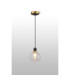 Plattsburgh 1.3m Pendant 1 Light E14 IP44 15cm Round Dimpled Glass Shade Brass Clear & Satin Black-3