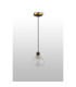 Plattsburgh 1.3m Pendant 1 Light E14 IP44 15cm Round Dimpled Glass Shade Brass Clear & Satin Black-8