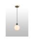 Plattsburgh 1.3m Pendant 1 Light E14 IP44 15cm Round White & Grey Marble Effect Glass Shade Brass & Satin Black Framework-3