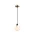Plattsburgh 1.3m Pendant 1 Light E14 IP44 15cm Round White & Grey Marble Effect Glass Shade Brass & Satin Black Framework-4