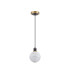 Plattsburgh 1.3m Pendant 1 Light E14 IP44 15cm Round White & Grey Marble Effect Glass Shade Brass & Satin Black Framework-5