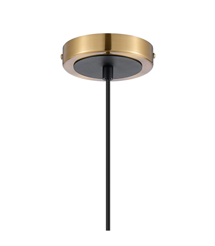 Plattsburgh 1.3m Pendant 1 Light E14 IP44 15cm Round White & Grey Marble Effect Glass Shade Brass & Satin Black Framework-6