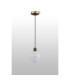 Plattsburgh 1.3m Pendant 1 Light E14 IP44 15cm Round White & Grey Marble Effect Glass Shade Brass & Satin Black Framework-8