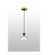 Plattsburgh 1.3m Pendant 1 Light E14 IP44 15cm Round Textured Melting Glass Shade Brass Clear & Satin Black-3