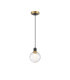 Plattsburgh 1.3m Pendant 1 Light E14 IP44 15cm Round Textured Melting Glass Shade Brass Clear & Satin Black-4