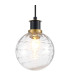 Plattsburgh 1.3m Pendant 1 Light E14 IP44 15cm Round Textured Melting Glass Shade Brass Clear & Satin Black-7
