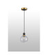 Plattsburgh 1.3m Pendant 1 Light E14 IP44 15cm Round Textured Melting Glass Shade Brass Clear & Satin Black-8