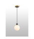 Plattsburgh 1.3m Pendant 1 Light E14 IP44 15cm Round Glass Shade Brass Opal & Satin Black-3