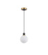 Plattsburgh 1.3m Pendant 1 Light E14 IP44 15cm Round Glass Shade Brass Opal & Satin Black-5