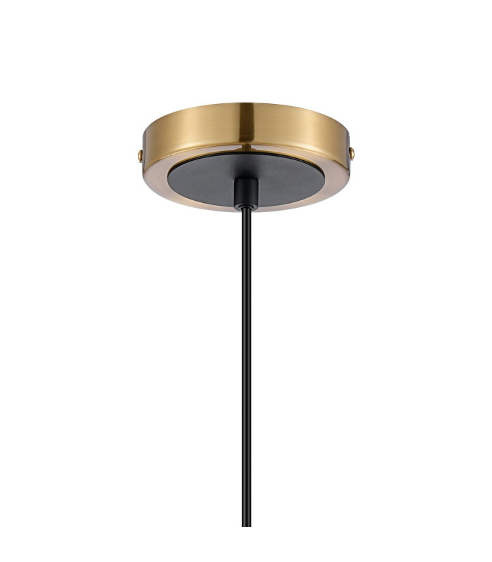 Plattsburgh 1.3m Pendant 1 Light E14 IP44 15cm Round Glass Shade Brass Opal & Satin Black-6
