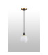 Plattsburgh 1.3m Pendant 1 Light E14 IP44 15cm Round Glass Shade Brass Opal & Satin Black-8