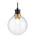 Plattsburgh 1.3m Pendant 1 Light E14 IP44 15cm Round Ribbed Glass Shade Brass Clear & Satin Black-7