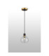 Plattsburgh 1.3m Pendant 1 Light E14 IP44 15cm Round Ribbed Glass Shade Brass Clear & Satin Black-8