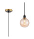 Plattsburgh 1.3m Pendant 1 Light E14 IP44 15cm Round Segment Glass Shade Brass Amber Plated & Satin Black-1