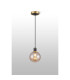 Plattsburgh 1.3m Pendant 1 Light E14 IP44 15cm Round Segment Glass Shade Brass Amber Plated & Satin Black-3