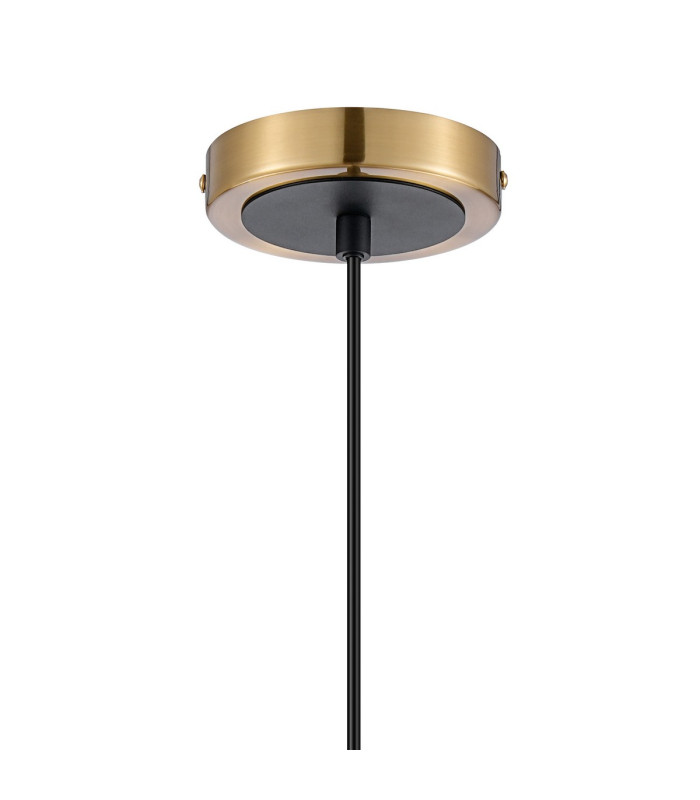Plattsburgh 1.3m Pendant 1 Light E14 IP44 15cm Round Segment Glass Shade Brass Amber Plated & Satin Black-6