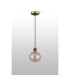 Plattsburgh 1.3m Pendant 1 Light E14 IP44 15cm Round Segment Glass Shade Brass Amber Plated & Satin Black-8