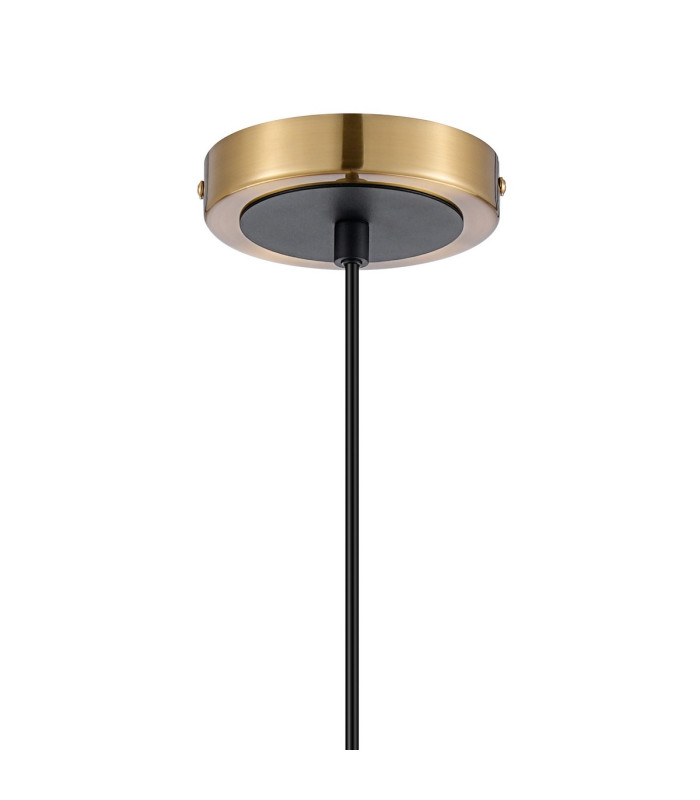 Plattsburgh 1.3m Pendant 1 Light E14 IP44 15cm Round Segment Glass Shade Brass Clear & Satin Black-6