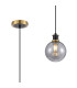 Plattsburgh 1.3m Pendant 1 Light E14 IP44 15cm Round Segment Glass Shade Brass Smoke Plated & Satin Black-1