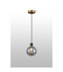 Plattsburgh 1.3m Pendant 1 Light E14 IP44 15cm Round Segment Glass Shade Brass Smoke Plated & Satin Black-3