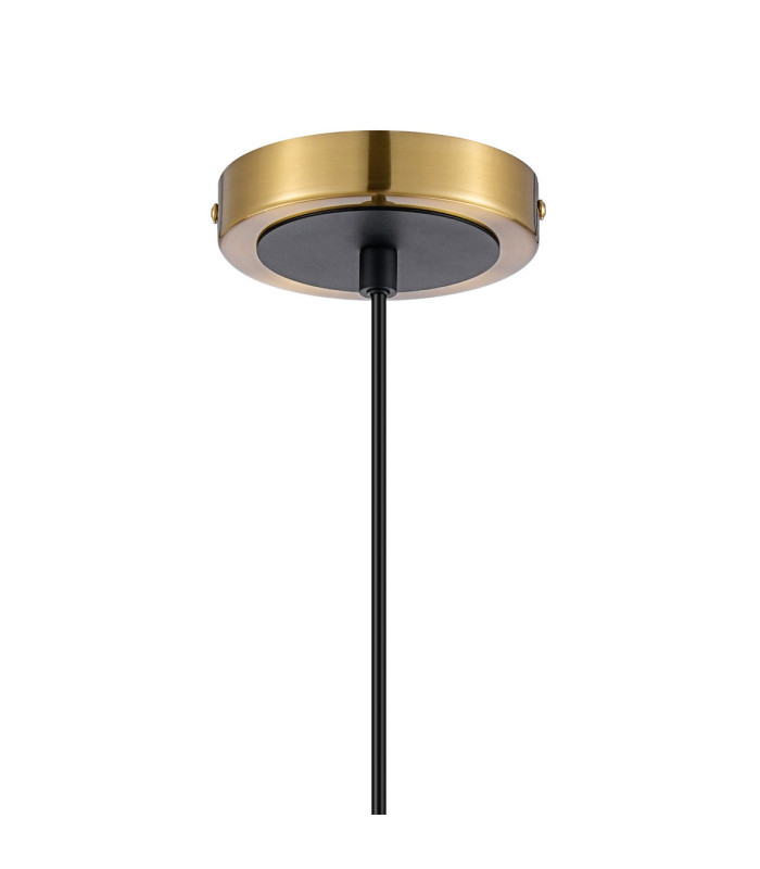 Plattsburgh 1.3m Pendant 1 Light E14 IP44 15cm Round Segment Glass Shade Brass Smoke Plated & Satin Black-6
