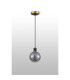 Plattsburgh 1.3m Pendant 1 Light E14 IP44 15cm Round Segment Glass Shade Brass Smoke Plated & Satin Black-8