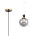 Plattsburgh 1.3m Pendant 1 Light E14 IP44 15cm Round Glass Shade Brass Smoke Plated & Satin Black-1