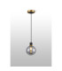 Plattsburgh 1.3m Pendant 1 Light E14 IP44 15cm Round Glass Shade Brass Smoke Plated & Satin Black-3