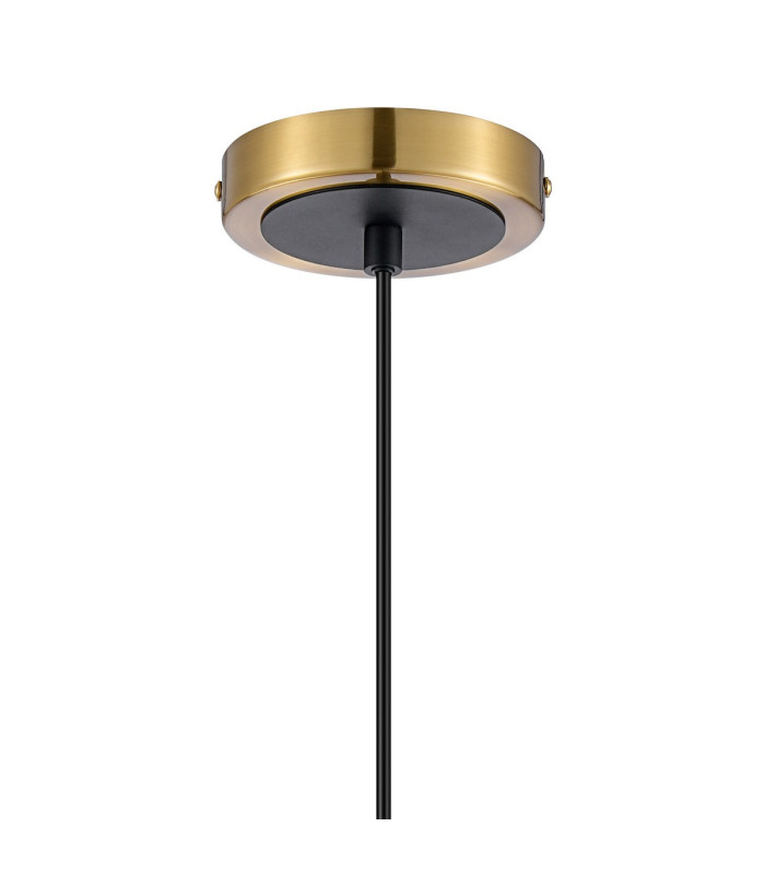 Plattsburgh 1.3m Pendant 1 Light E14 IP44 15cm Round Glass Shade Brass Smoke Plated & Satin Black-6