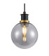 Plattsburgh 1.3m Pendant 1 Light E14 IP44 15cm Round Glass Shade Brass Smoke Plated & Satin Black-7