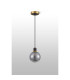Plattsburgh 1.3m Pendant 1 Light E14 IP44 15cm Round Glass Shade Brass Smoke Plated & Satin Black-8