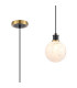 Plattsburgh 1.3m Pendant 1 Light E14 IP44 15cm Round Speckled Glass Shade Brass White & Satin Black-1