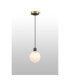 Plattsburgh 1.3m Pendant 1 Light E14 IP44 15cm Round Speckled Glass Shade Brass White & Satin Black-3