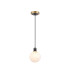 Plattsburgh 1.3m Pendant 1 Light E14 IP44 15cm Round Speckled Glass Shade Brass White & Satin Black-4
