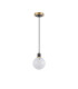 Plattsburgh 1.3m Pendant 1 Light E14 IP44 15cm Round Speckled Glass Shade Brass White & Satin Black-5