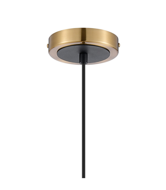 Plattsburgh 1.3m Pendant 1 Light E14 IP44 15cm Round Speckled Glass Shade Brass White & Satin Black-6
