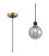Plattsburgh 1.3m Pendant 1 Light E14 IP44 15cm Round Textured Smooth/Ribbed Glass Shade Brass Smoke Plated & Satin Black-1
