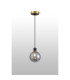 Plattsburgh 1.3m Pendant 1 Light E14 IP44 15cm Round Textured Smooth/Ribbed Glass Shade Brass Smoke Plated & Satin Black-3