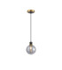 Plattsburgh 1.3m Pendant 1 Light E14 IP44 15cm Round Textured Smooth/Ribbed Glass Shade Brass Smoke Plated & Satin Black-5