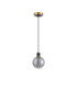 Plattsburgh 1.3m Pendant 1 Light E14 IP44 15cm Round Textured Smooth/Ribbed Glass Shade Brass Smoke Plated & Satin Black-6