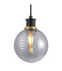 Plattsburgh 1.3m Pendant 1 Light E14 IP44 15cm Round Textured Smooth/Ribbed Glass Shade Brass Smoke Plated & Satin Black-8