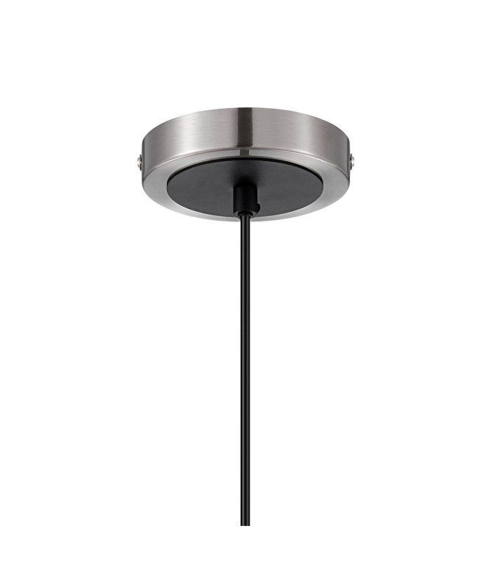 Plattsburgh 1.3m Pendant 1 Light E14 IP44 15cm Round Glass Shade Satin Nickel Amber Plated & Satin Black-6