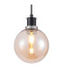 Plattsburgh 1.3m Pendant 1 Light E14 IP44 15cm Round Glass Shade Satin Nickel Amber Plated & Satin Black-7