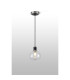 Plattsburgh 1.3m Pendant 1 Light E14 IP44 15cm Round Glass Shade Satin Nickel Clear & Satin Black-3