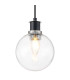 Plattsburgh 1.3m Pendant 1 Light E14 IP44 15cm Round Glass Shade Satin Nickel Clear & Satin Black-7