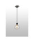 Plattsburgh 1.3m Pendant 1 Light E14 IP44 15cm Round Crackled Glass Shade Satin Nickel Clear & Satin Black-3