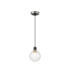 Plattsburgh 1.3m Pendant 1 Light E14 IP44 15cm Round Crackled Glass Shade Satin Nickel Clear & Satin Black-4