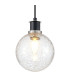 Plattsburgh 1.3m Pendant 1 Light E14 IP44 15cm Round Crackled Glass Shade Satin Nickel Clear & Satin Black-7