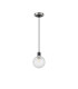 Plattsburgh 1.3m Pendant 1 Light E14 IP44 15cm Round Textured Crumple Glass Shade Satin Nickel Clear & Satin Black-5